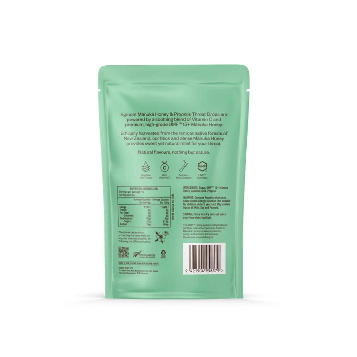 Miel de Manuka y Propóleo Pastillas para la Garganta - Paquete de 15